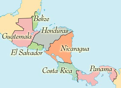 central america map